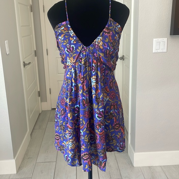 NWT Free People Pixie Cross-Back Tunic Top Size Small Color Royal Combo - Picture 2 of 15